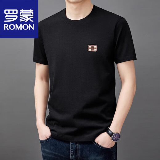Romon Summer Новая футболка с короткими рукавами Мужская круглая шея.