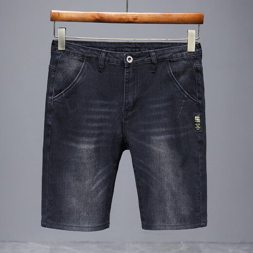 ZENGZHI 2025 new summer thin denim shorts men's five-point loose straight mid-trouser casual versatile stretch breeches 671 blue gray 33 (2 feet 6)