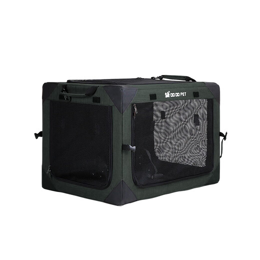 Portable pet cage for outings, small, medium and large dogs, cats, lightweight foldable air box cabin, car-mounted dog cage, Qiubo blue, M size recommended for medium-sized dogs