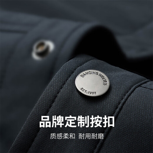 Dances with Wolves 90 duck down lining + graphene autumn and winter lapel workwear men's down jacket 101 navy 175
