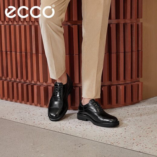 ECCO Men's Shoes Business Leather Shoes Oxford Shoes Formal Shoes Commuting Leather Shoes Urban London Series 525684 Black 40
