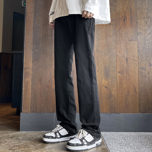 Джинсы Digada, мужские осенние и зимние новые сексуальные и красивые брюки, мужские прямые брюки узкого кроя в американском стиле DFFS-720, черные, стандартные, L рекомендуется 120-135 Джин Джин равен 0,5 кг