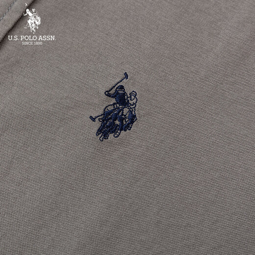 U.S. POLO ASSN.衬衫男长袖秋季纯棉商务休闲宽松免烫男士衬衣 灰绿色 L 