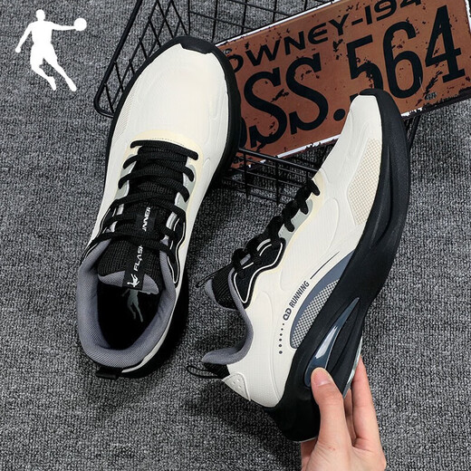 Jordan Men's Shoes Sports Shoes for Men 2025 New Winter Leather Waterproof Shock Absorbing Professional Running Shoes Soft Sole Casual Shoes for Men Apricot/Black 40