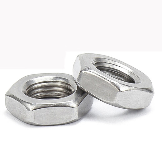 Renjuyi 304 stainless steel GB/T6172.1 hexagon thin nut flat thin nut GB6173 fine teeth M2M4M48 M6 (100 pieces) standard teeth