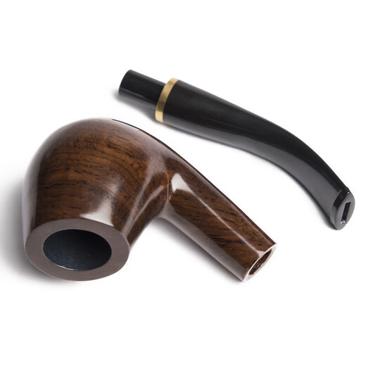 Ruoyan handmade solid wood pipe men's cigarette bag pot curved bucket ebony dry tobacco rod filter cigarette holder father elders gift