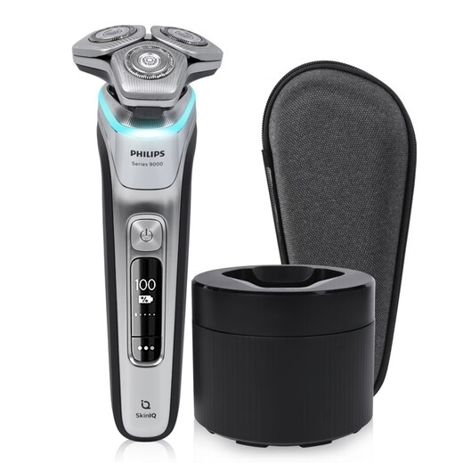 飞利浦（PHILIPS）电动剃须刀S9933男士刮胡刀肌能科技智能光感系列S9932荷兰进口 sp9871银色带充电座+清洗器 普通装