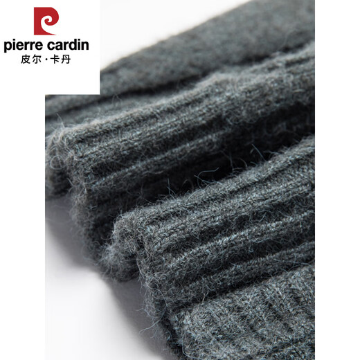 皮尔卡丹（pierre cardin）高档冬季新款男士100%羊毛开衫立领拉链针织衫毛衣休闲纯色外套 花茄9975 2XL 180160-175斤