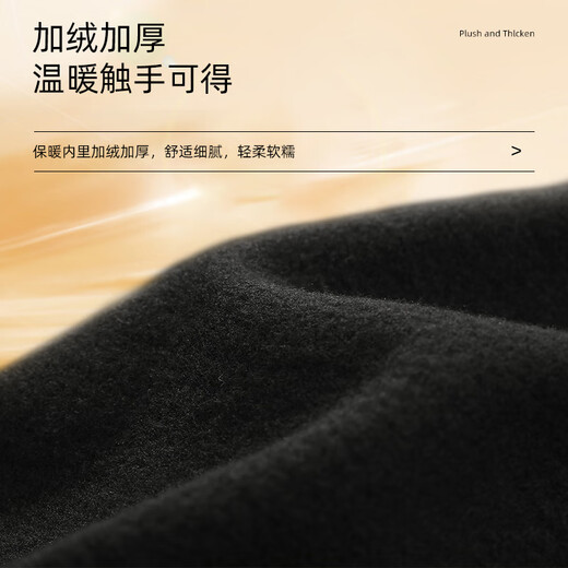 361 Plush running sports suit for men, winter warm tights, training clothes, track and field fitness clothes, morning running quick-drying clothes, warm five-piece set-black XL