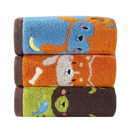 Jieyu Vosges children's absorbent cartoon cotton small towel face towel with lanyard type A yellow and green one each 50x25cm Jieyu Vosges children's absorbent cartoon cotton small towel face towel with lanyard type A yellow and green one each 50x25cm