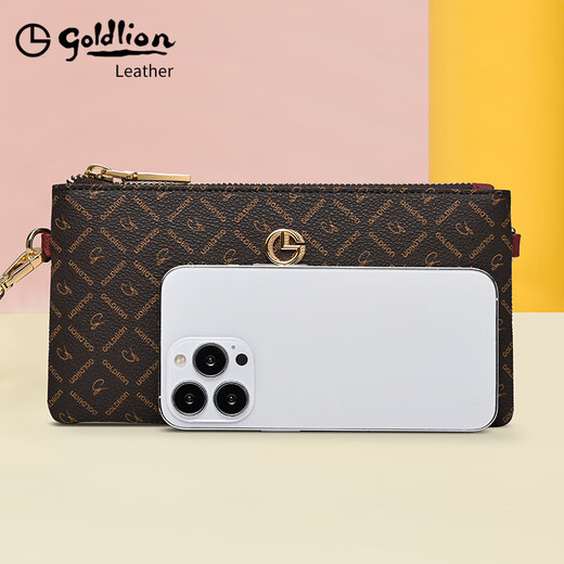 Goldlion Handbag Women's 2025 New Handbag Fashionable and Exquisite Handbag Zipper Multifunctional Women's Bag Long Wallet Large Size-200*103*15mm