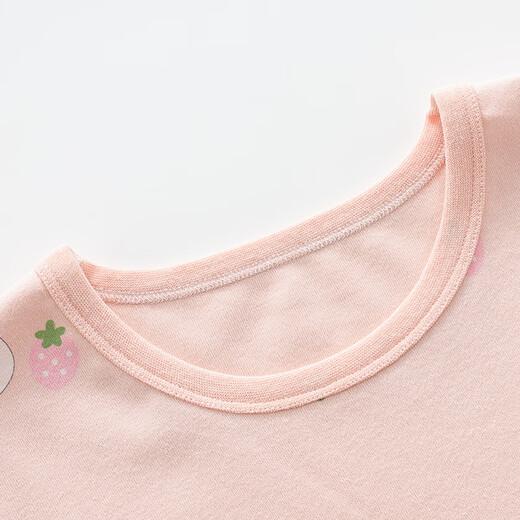 红豆儿童纯棉内衣套装男女童秋衣秋裤睡衣棉毛衫套装M1020肉粉140