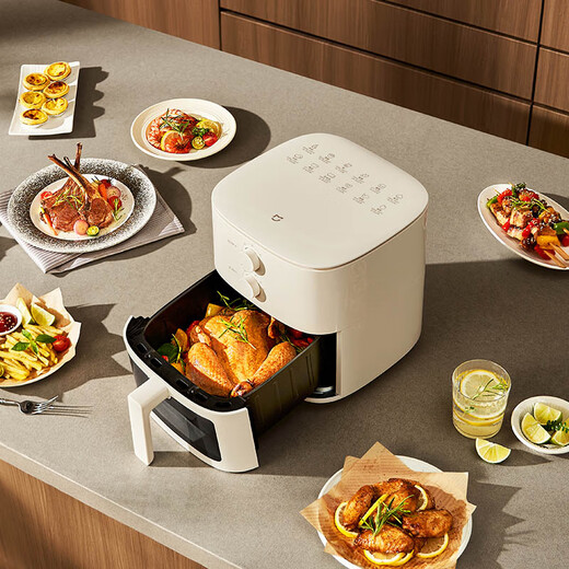 Mijia Xiaomi Air Fryer N1 Home Multifunctional Electric Fryer Micro Steam Tender Roast Transparent Visualization No Turning Metal Cavity Non-stick Pot Large Capacity 5 Liters
