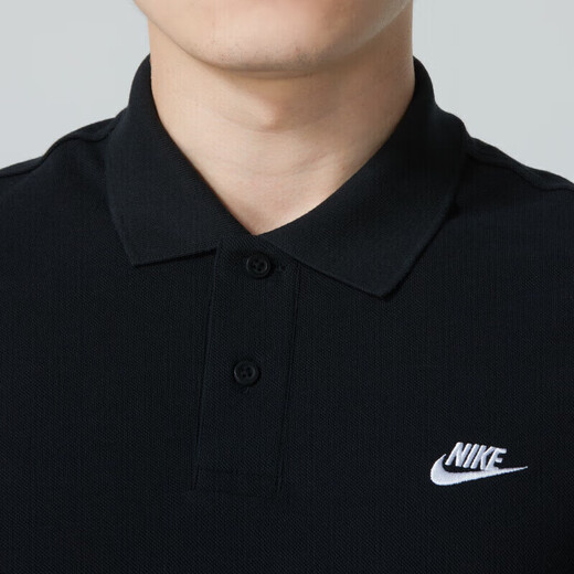 NIKE men's new summer running training sportswear casual T-shirt breathable lapel half-sleeved loose short-sleeved polo shirt FN3895-010/black L