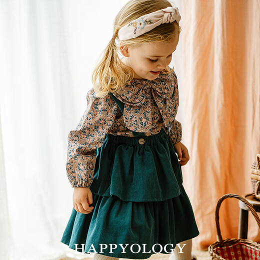 Happyology British children's shirt with bow for girls all over printed top printed digital printed shirt ice cream white 104 (104cm)