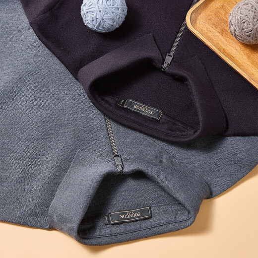 YOUNGOR wool cardigan men's wool blended sweater jacket soft, comfortable and warm dark gray VWHW619966CFA L 105cm
