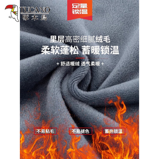 Woodpecker Warm Long Sleeve Plaid Shirt Men's 2025 Autumn and Winter Plus Velvet Thickened Casual Middle-aged and Elderly Dad Jacket 1XM21/9909 Dark Blue Yellow Stripe XL