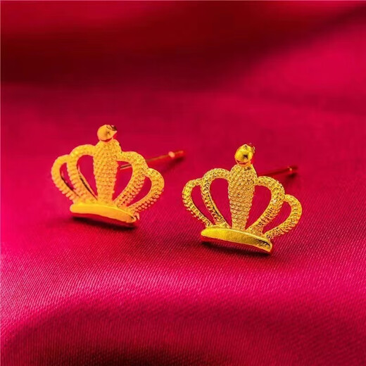 Centenary-old Fengxiang earrings for women, K gold earrings, earrings for raising ears, a pair of double c earrings, a pair of about 1.4 grams, as a Valentine's Day gift for girlfriend