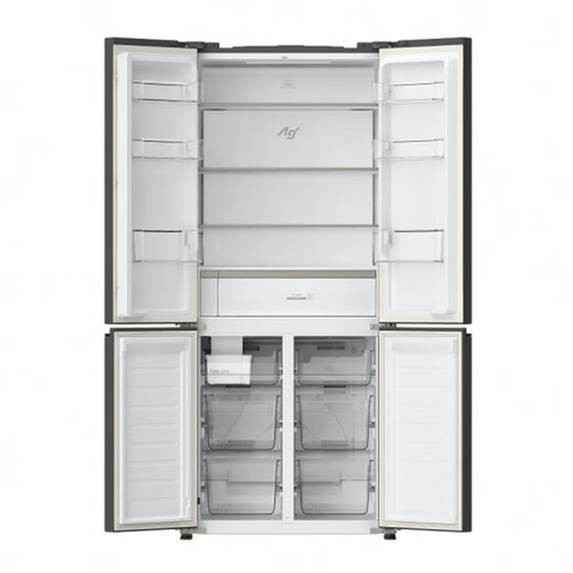 Двухдверный холодильник Panasonic объемом 510 литров, ультратонкий 600 мм, полностью плоский встроенный автоматический генератор льда и самоочистка, стерилизация ионами серебра и удаление запаха -3, микрозаморозка для сохранения свежести, широкоугольное открывание на 120° NR-D521CX-N, элегантное золото