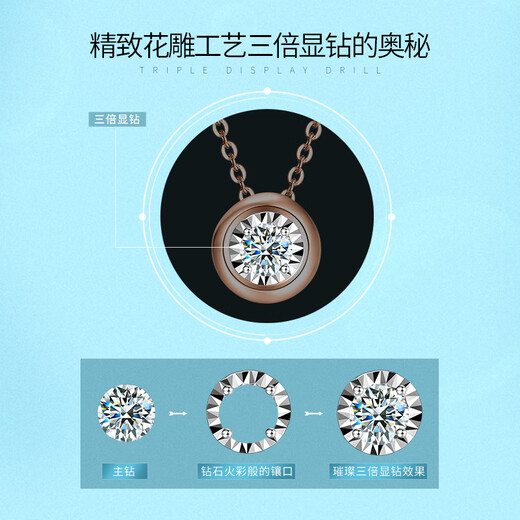 Mu Qian Kelan Diamond Diamond Rose Gold 18k Necklace Jurchen Diamond Pendant Single Diamond Clavicle Chain Color Gold Set Chain Bubble Chain Ungraded below 20 points Ungraded white 18K gold below 20 points (7 points diamond