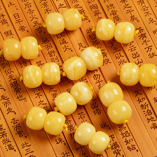 Fat Donglai same style beeswax single bead barrel beads natural amber beeswax old type beads loose beads small Russian diameter 6mm/pair