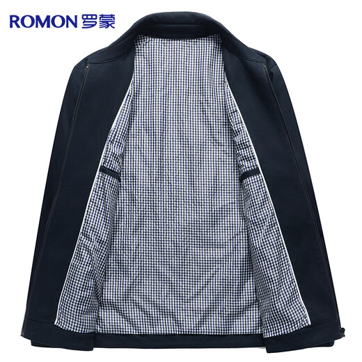 Romon 100% cotton jacket men's young and middle-aged spring and autumn coat work wear casual lapel dad wear men's jacket