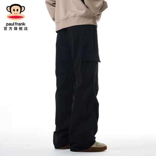 Big Mouth Monkey (Paul Frank) American Pure Cotton Tool Casual Pants for Men's Spring and Autumn New Turny Loose Versátiles Versátiles de pierna ancha Black D829B [Auténtica oficial] S [recomendado 95-110Jin [Jin equivale a 0.5 kg]]