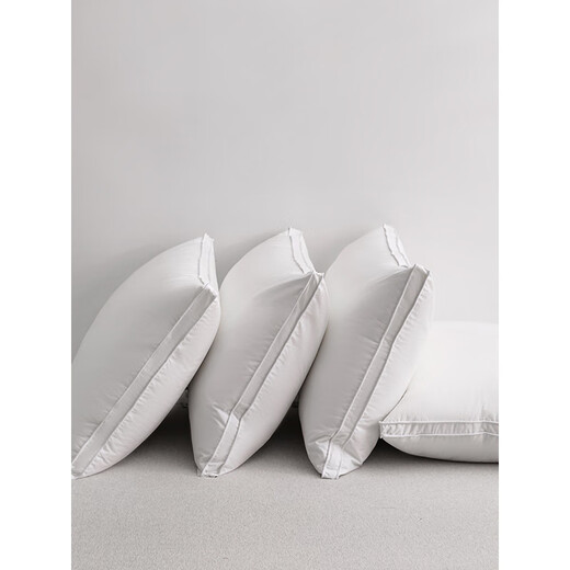 MAITIXUAN Light Luxury Brand 100 Long-length cotton down pillow cervical vertebrae protection sleep pillow cotton goose velvet pillow core one package [low pillow, about 6CM under the pillow]