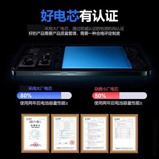 适用OPPO Reno6Pro+电池大容量BLP825手机电板原厂原装增强版 适配：Reno6Pro+大容量电池+工具