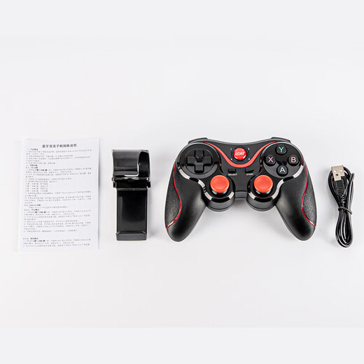 AIRWORLD Mobile Wireless Bluetooth Game Controller Directly Connected to Android IOS Apple System Mobile Game King of Glory Chicken Game Controller Black X3 Controller (Bracket Included)