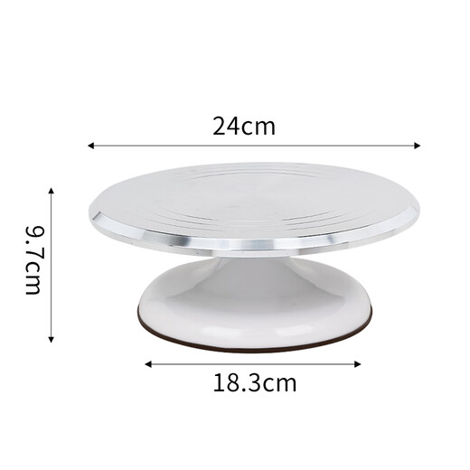Ulanya aluminum alloy cake decorating turntable birthday cake turntable household commercial baking tools rotating plastering tray aluminum alloy turntable + ABS base white