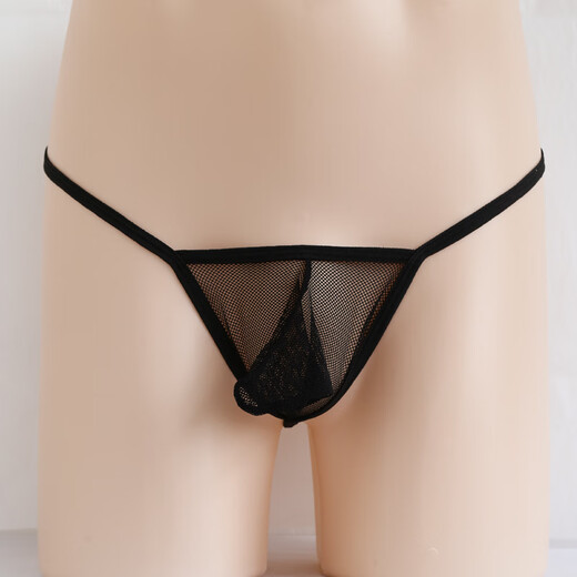 New Men's Underwear Mesh Transparent T-Pants Thin Strap T-Pants Black One Size 160Jin Jin equals 0.5kg