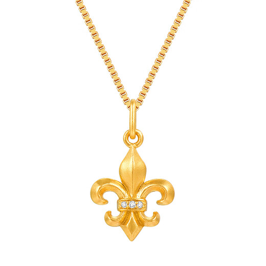 Laishen psychic handed down gold and gold pendant diamond necklace wedding three gold iris birthday gift pendant + silver chain