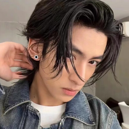 First encounter with men's non-pierced magnetic earrings, titanium steel ear clips, single trendy men, handsome Korean version, trendy Internet celebrities, hip-hop, simple, trendy magnetic earrings, 4 pieces