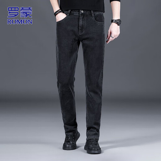 ROMON jeans men's autumn and winter business trousers men's casual trousers straight stretch trousers men's trousers