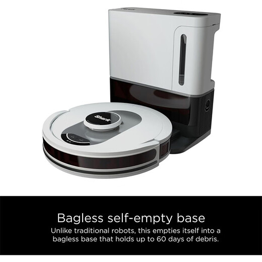 shark鲨客AI Ultra 语音控制扫地机器人机器人吸尘器 带矩阵清洁导航家庭地图60天容量适合宠物母婴家庭 黑色