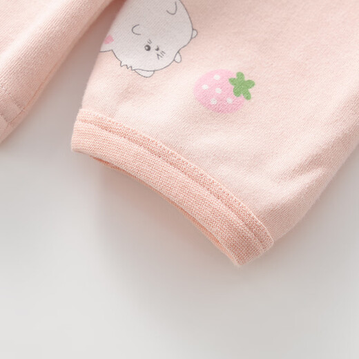 红豆儿童纯棉内衣套装男女童秋衣秋裤睡衣棉毛衫套装M1020肉粉140