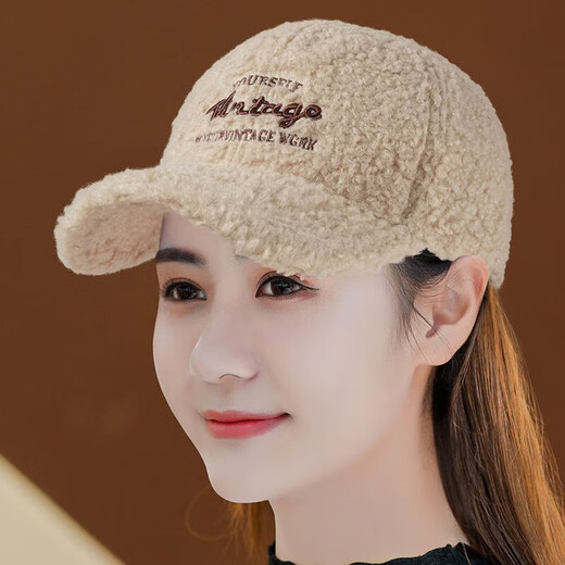 Jinjin Hat Women's Autumn and Winter New Baseball Cap Women's Fashionable Age-reducing Fashion Hat Thickened Furry Peaked Cap Brown