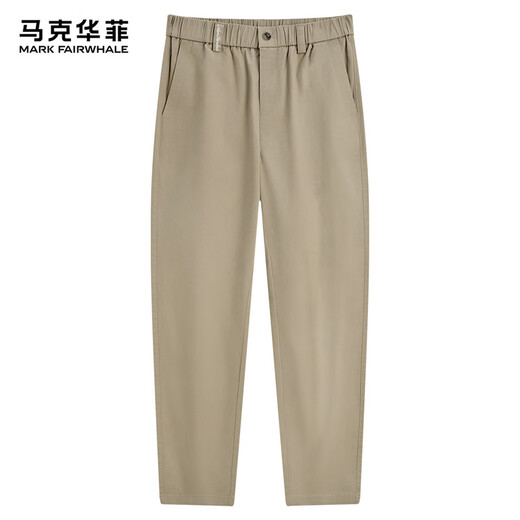 马克华菲【弹力舒适】休闲裤男25春季新款潮流百搭刺绣直筒纯色通勤长裤子 701卡其（经典直筒四季可穿） S （高155-165重55-60）