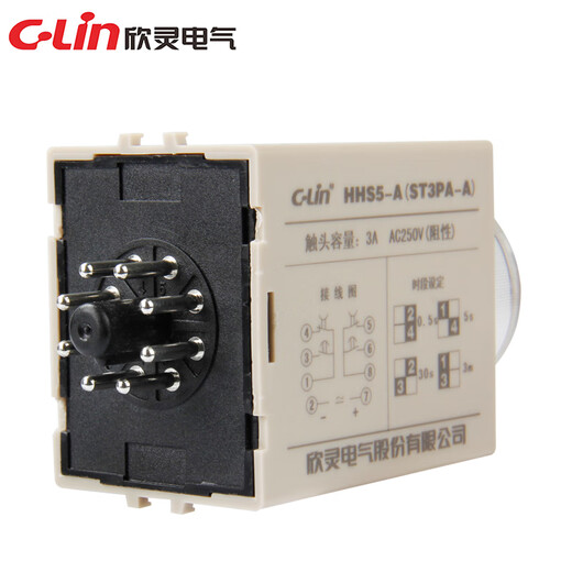 Xinling Electric HHS5 ST3PA-A/B/C/D/F/E/G AC220V DC24V power-on time delay relay ST3PA-E with PF-083A base AC110V
