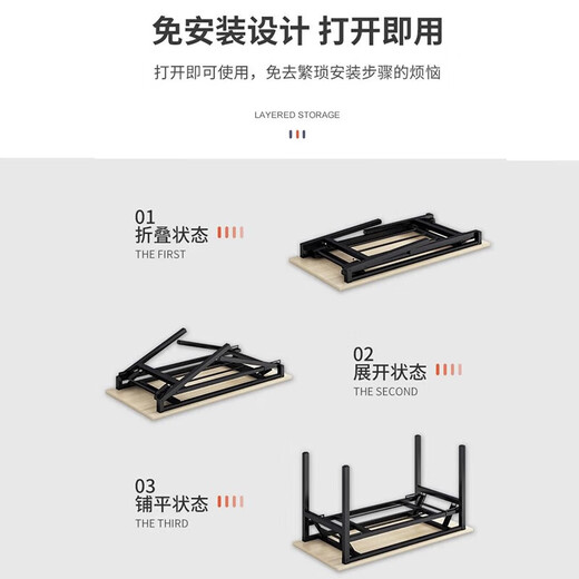 Quanpinwu foldable desk computer desk desktop bedroom simple desk learning writing desk office spring table long table