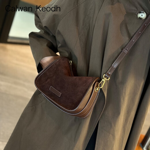 CALWAN KEODH官网枕头包包女包新款斜挎包轻奢通勤包生日礼物送女友老婆 【咖啡】品牌时尚百搭简约通勤实用走心女生闺蜜