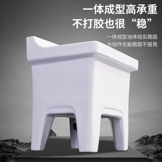 Shantou Lincun ceramic mop pool balcony mop pool large square mop basin table-controlled automatic drain mop pool manual 40cm flat mouth