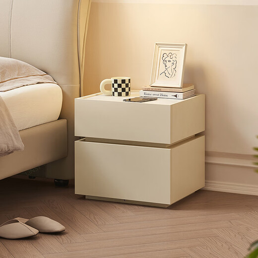 林氏家居床头柜奶油风小型床边简约柜子卧室新款