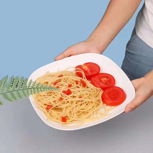 Shenfu Biodegradable Disposable Plate Thickened High Temperature Resistant BBQ Dinner Plate Picnic Fruit Plate Premium Plate Thickened Plate Rice Husk Disposable 10 Inch 10 Plate (24cm in Diameter)