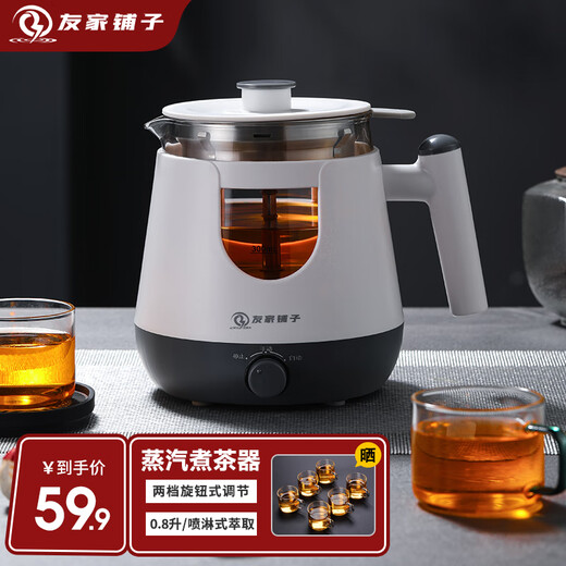 Biooner tea kettle, spray type tea kettle, steam type black tea kettle, office home kettle, mini health pot flower tea kettle, white (basic model) 0.8L