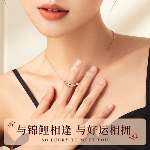 Farcoko Good Luck Koi Necklace Women's Heart-Friendly Jewelry Niche Birthday Chinese Valentine's Day Gift for Girlfriend or Wife Landing Koi Necklace