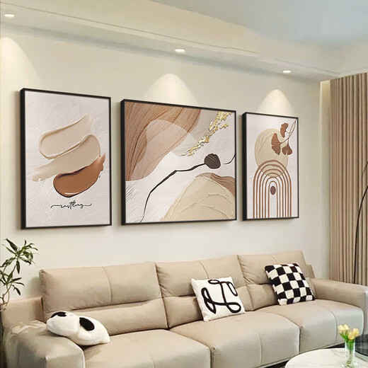 Tongrubi schwarz und grau abstrakte Kunst Sofa Hintergrund Wanddekoration Malerei Sinn Wohnzimmer hängende Malerei modernes einfaches Triptychon Wandbild JD13779 links und rechts 30*40 Mitte 60*40