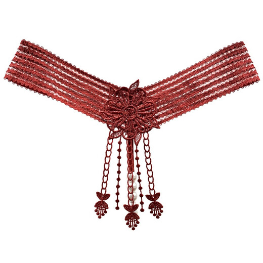 Sexy lingerie European and American hot one-thread thong women's flirting beaded friction see-through tassels gray blue one size fits all (suitable for 80-120 Jin Jin equals 0.5 kg)