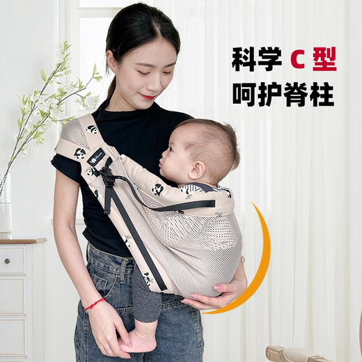 虎贝尔（HBR）抱娃背带婴儿横前抱式宝宝孩子新生儿童腰凳夏季外出轻 绿色布面